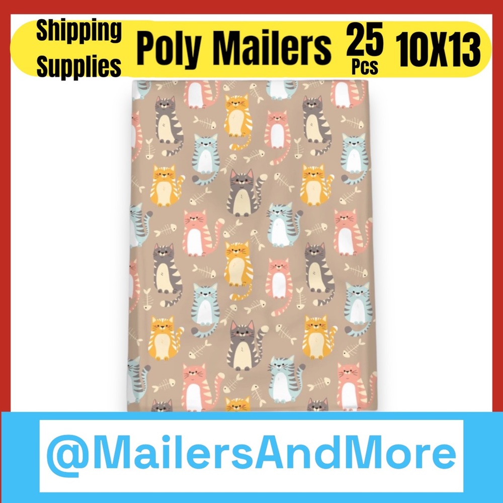 25 10X13 Poly Mailers, Cats and Fish Bones Shipping Envelopes PRICE IS FIRM - Picture 6 of 8